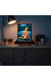 Car Desk/Table Top Lord Hanuman Wooden Photo Stand 3x4 Inches, Compact & Stylish Spiritual Display For Car, Home & Office (Pack Of 1) (F14646)