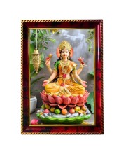 Goddess Laxmi Photo Frame For Wall & Table | 7x9 Inch Golden Cherry Finish | Decorative Goddess Laxmi Photo Frame For Home, Office & Pooja Room (F11557)