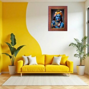 Lord Krishna Photo Frame 13X17 Inch Religious Wall & Table Decor Frame | Lord Krishna Spiritual Photo Frame For Home, Temple & Office | Decorative Hindu God & Goddess Frame (Pack Of 1) (F18049)