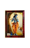 Lord Sri Krishna Photo Frame For Wall & Table | 7x9 Inch Golden Cherry Finish | Decorative Lord Sri Krishna Photo Frame For Home, Office & Pooja Room (F11430)