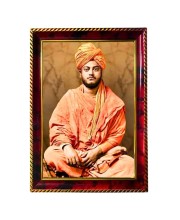 Swami Vivekananda Photo Frame For Wall & Table | 7x9 Inch Golden Cherry Finish | Decorative Swami Vivekananda Photo Frame For Home, Office & Pooja Room (F11441)