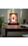 Car Desk/Table Top Lord Ganesha Lakshmi And Saraswathi Wooden Photo Stand 3x4 Inches, Compact & Stylish Spiritual Display For Car, Home & Office (Pack Of 1) (F14393)
