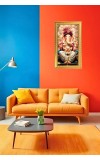 Lord Ganesh Digital Golden Color Photo Frame | Hindu Religious Wall Decor | 8x15 Inches - Inspirational Wall Art For Office, Home Decor - Ideal Spiritual Gift (F10381)