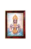 Lord Dhanvanthari Photo Frame For Wall & Table | 7x9 Inch Golden Cherry Finish | Decorative Lord Dhanvanthari Photo Frame For Home, Office & Pooja Room (F11301)