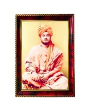 Swami Vivekananda Photo Frame For Wall & Table | 7x9 Inch Golden Cherry Finish | Decorative Swami Vivekananda Photo Frame For Home, Office & Pooja Room (F11755)