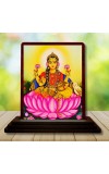 Car Desk/Table Top Maa Laxmi Wooden Photo Stand 3x4 Inches, Compact & Stylish Spiritual Display For Car, Home & Office (Pack Of 1) (F15174)