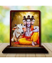 Car Desk/Table Top Lord Datta Wooden Photo Stand â€“ 3x4 Inches, Compact & Stylish Spiritual Display For Car, Home & Office (Pack Of 1) (F15083)