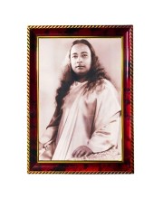 Paramahansa Yogananda Photo Frame For Wall & Table | 7x9 Inch Golden Cherry Finish | Decorative Paramahansa Yogananda Photo Frame For Home, Office & Pooja Room (F11639)