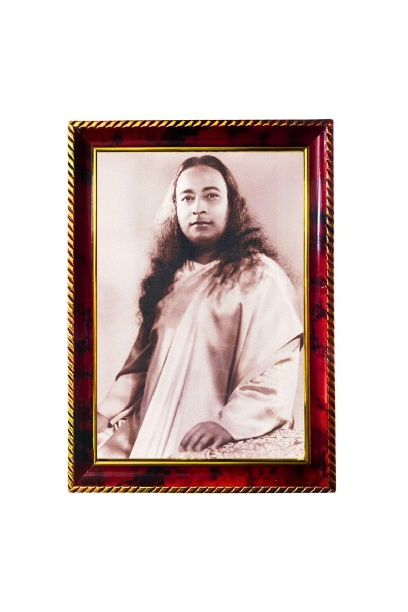 Paramahansa Yogananda Photo Frame For Wall & Table | 7x9 Inch Golden Cherry Finish | Decorative Paramahansa Yogananda Photo Frame For Home, Office & Pooja Room (F11639)