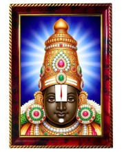 Lord Balaji Photo Frame For Wall & Table | 7x9 Inch Golden Cherry Finish | Decorative Lord Balaji Photo Frame For Home, Office & Pooja Room (F11643)