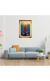 Mata Lakhsmi Golden Photo Frame - 16x20 Inches | Elegant Wooden Frame For Home, Office & Temple Decoration | Spiritual Wall & Table Decor And Gift Item (F9558)