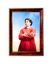 Swami Vivekananda Photo Frame For Wall & Table | 7x9 Inch Golden Cherry Finish | Decorative Swami Vivekananda Photo Frame For Home, Office & Pooja Room (F11555)