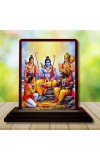 Car Desk/Table Top Lord Rama Lakshmana Hanuman Wooden Photo Stand 3x4 Inches, Compact & Stylish Spiritual Display For Car, Home & Office (Pack Of 1) (F14188)