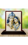 Car Desk/Table Top Radha Krishna Wooden Photo Stand 3x4 Inches, Compact & Stylish Spiritual Display For Car, Home & Office (Pack Of 1) (F14282)