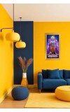 Lord Vishnu Digital Golden Color Photo Frame | Hindu Religious Wall Decor | 8x15 Inches - Inspirational Wall Art For Office, Home Decor - Ideal Spiritual Gift (F10223)