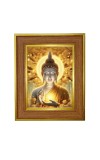 Lord Buddha Photo Frame 10x14 Inches-Brown Wooden Frame For Home, Office & Temple Decoration And Gifting (F6248)