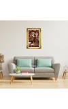 Divine Radha Krishna Golden Photo Frame - 10x14 Inches | Elegant Wooden Frame For Home, Office & Temple Decoration | Spiritual Wall & Table Decor and Gift Item