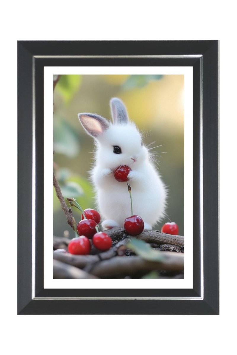 Cute Bunny Rabbit Photo Wall & Table Frame | 12x16 Inch Black Designer | Perfect For Gifting & Home Decor (F9623)