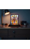Car Desk/Table Top Bramha Shiva Vishnu Wooden Photo Stand 3x4 Inches, Compact & Stylish Spiritual Display For Car, Home & Office (Pack Of 1) (F14144)