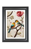 Two Colorful Birds Photo Wall & Table Frame | 10x14 Inch Black Designer | Perfect For Gifting & Home Decor (F9593)