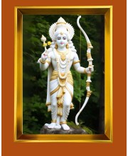 Jai Shree Raam Golden Photo Frame - 10x14 Inches | Elegant Wooden Frame For Home, Office & Temple Decoration | Spiritual Wall & Table Decor and Gift Item