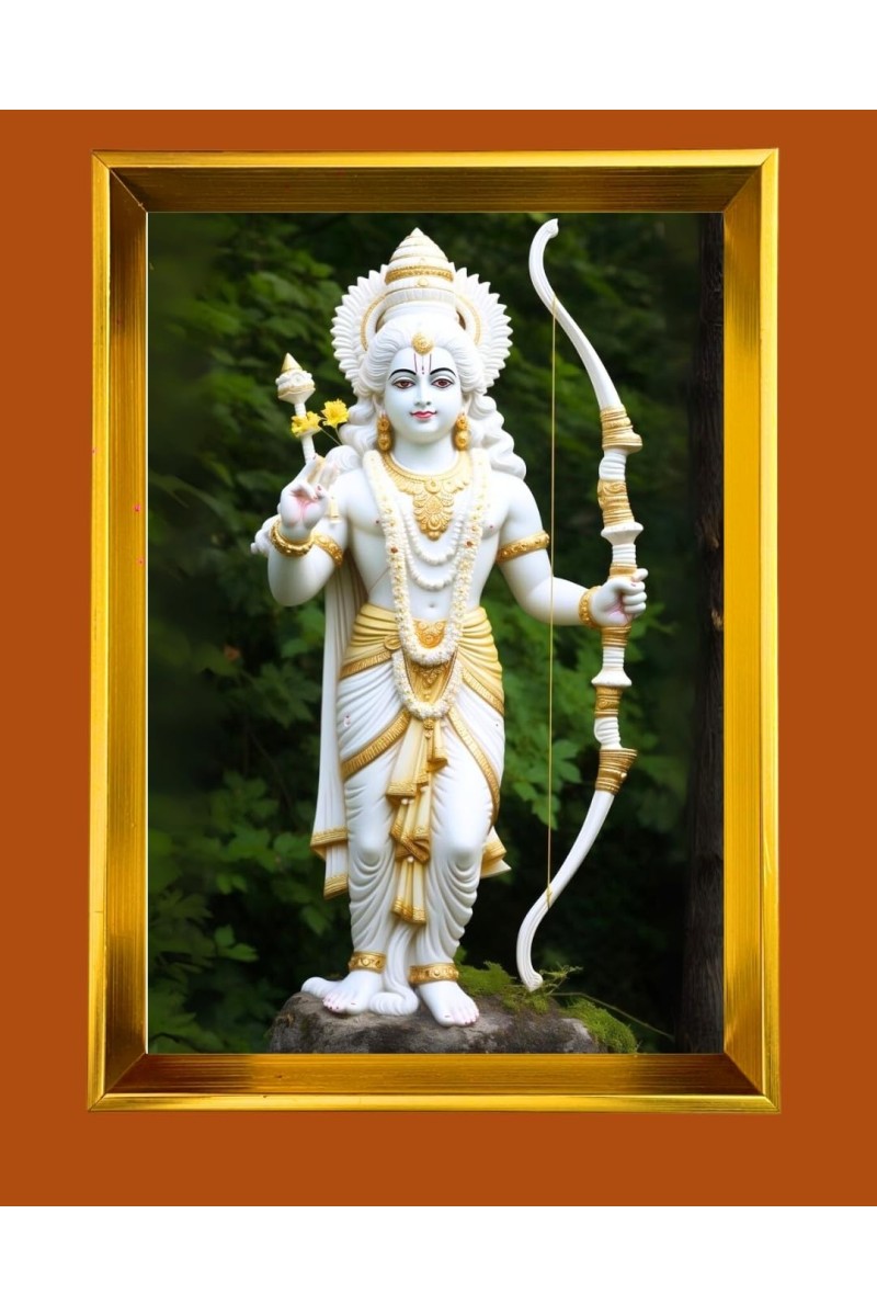 Jai Shree Raam Golden Photo Frame - 16x20 Inches | Elegant Wooden Frame For Home, Office & Temple Decoration | Spiritual Wall & Table Decor And Gift Item (F9556)
