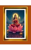 Mata Lakhsmi Golden Photo Frame - 16x20 Inches | Elegant Wooden Frame For Home, Office & Temple Decoration | Spiritual Wall & Table Decor And Gift Item (F9561)