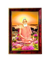 Loknathji Baba Photo Frame For Wall & Table | 7x9 Inch Golden Cherry Finish | Decorative Loknathji Baba Photo Frame For Home, Office & Pooja Room (F11853)