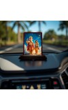 Car Desk/Table Top Lord Ganesha And Karthikeya Wooden Photo Stand 3x4 Inches, Compact & Stylish Spiritual Display For Car, Home & Office (Pack Of 1) (F14382)