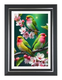 Small Parrot Photo Wall & Table Frame | 14x18 Inch Black Designer | Perfect For Gifting & Home Decor (F9578)