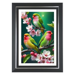 Small Parrot Photo Wall & Table Frame | 12x16 Inch Black Designer | Perfect For Gifting & Home Decor (F9578)