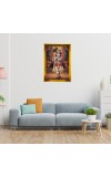 Little Divine Krishna Golden Photo Frame - 10x14 Inches | Elegant Wooden Frame For Home, Office & Temple Decoration | Spiritual Wall & Table Decor And Gift Item (F9541)