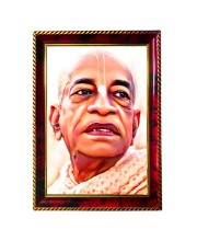 Swami Srila Prabhupada Ji Photo Frame For Wall & Table | 7x9 Inch Golden Cherry Finish | Decorative Swami Srila Prabhupada Ji Photo Frame For Home, Office & Pooja Room (F11526)