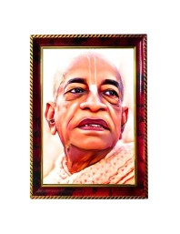 Swami Srila Prabhupada Ji Photo Frame For Wall & Table | 7x9 Inch Golden Cherry Finish | Decorative Swami Srila Prabhupada Ji Photo Frame For Home, Office & Pooja Room (F11526)