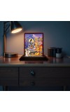 Car Desk/Table Top Lord Shiva Wooden Photo Stand 3x4 Inches, Compact & Stylish Spiritual Display For Car, Home & Office (Pack Of 1) (F14247)