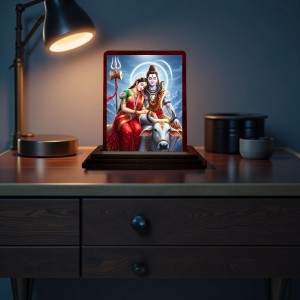 Car Desk/Table Top Lord Shiva And Parvathi Wooden Photo Stand 3x4 Inches, Compact & Stylish Spiritual Display For Car, Home & Office (Pack Of 1) (F14327) Car Desk/Table Top Lord Shiva And Parvathi Wooden Photo Stand 3x4 Inches, Compact & Stylish Spiritual Display For Car, Home & Office (Pack Of 1) (F14327)