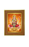 Goddess Lakshmi Photo Frame 10x14 Inches-Brown Wooden Frame For Home, Office & Temple Decoration And Gifting (F6367)