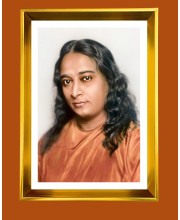 Paramahansa Yogananda. Golden Photo Frame - 10x14 Inches | Elegant Wooden Frame For Home, Office & Temple Decoration | Spiritual Wall & Table Decor and Gift Item