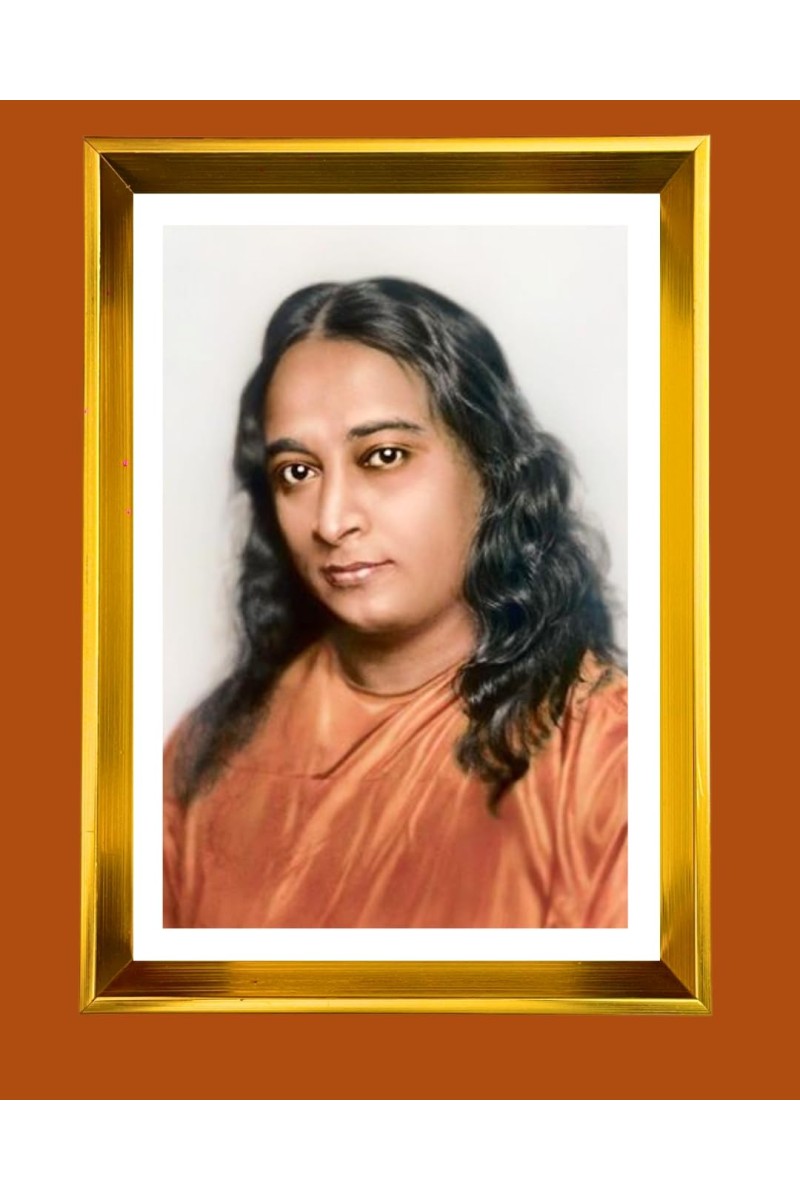 Paramahansa Yogananda. Golden Photo Frame - 10x14 Inches | Elegant Wooden Frame For Home, Office & Temple Decoration | Spiritual Wall & Table Decor and Gift Item