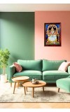Maa Saraswathi Photo Frame For Wall & Table | 7x9 Inch Golden Cherry Finish | Decorative Maa Saraswathi Photo Frame For Home, Office & Pooja Room (F11854)