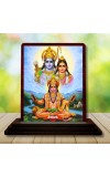 Car Desk/Table Top Lord Rama And Sita And Hanuman Wooden Photo Stand 3x4 Inches, Compact & Stylish Spiritual Display For Car, Home & Office (Pack Of 1) (F14296)
