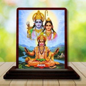 Car Desk/Table Top Lord Rama And Sita And Hanuman Wooden Photo Stand 3x4 Inches, Compact & Stylish Spiritual Display For Car, Home & Office (Pack Of 1) (F14296) Car Desk/Table Top Lord Rama And Sita And Hanuman Wooden Photo Stand 3x4 Inches, Compact & Stylish Spiritual Display For Car, Home & Office (Pack Of 1) (F14296)