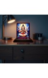 Car Desk/Table Top Lord Ganesha Wooden Photo Stand 3x4 Inches, Compact & Stylish Spiritual Display For Car, Home & Office (Pack Of 1) (F14616)