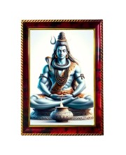 Lord Shiva Photo Frame For Wall & Table | 7x9 Inch Golden Cherry Finish | Decorative Lord Shiva Photo Frame For Home, Office & Pooja Room (F11315)