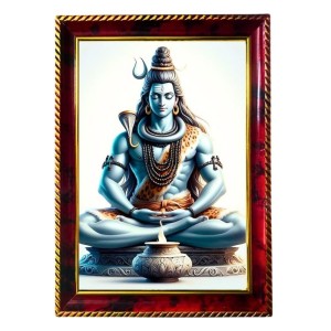 Lord Shiva Photo Frame For Wall & Table | 7x9 Inch Golden Cherry Finish | Decorative Lord Shiva Photo Frame For Home, Office & Pooja Room (F11315) Lord Shiva Photo Frame For Wall & Table | 7x9 Inch Golden Cherry Finish | Decorative Lord Shiva Photo Frame For Home, Office & Pooja Room (F11315)