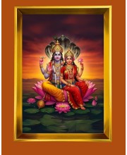 Golden Photo Frame - 10x14 Inches | Elegant Wooden Frame For Home, Office & Temple Decoration | Spiritual Wall & Table Decor and Gift Item
