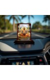 Car Desk/Table Top Bhaktivedanta Swami Prabhupada Wooden Photo Stand 3x4 Inches, Compact & Stylish Spiritual Display For Car, Home & Office (Pack Of 1) (F14652)