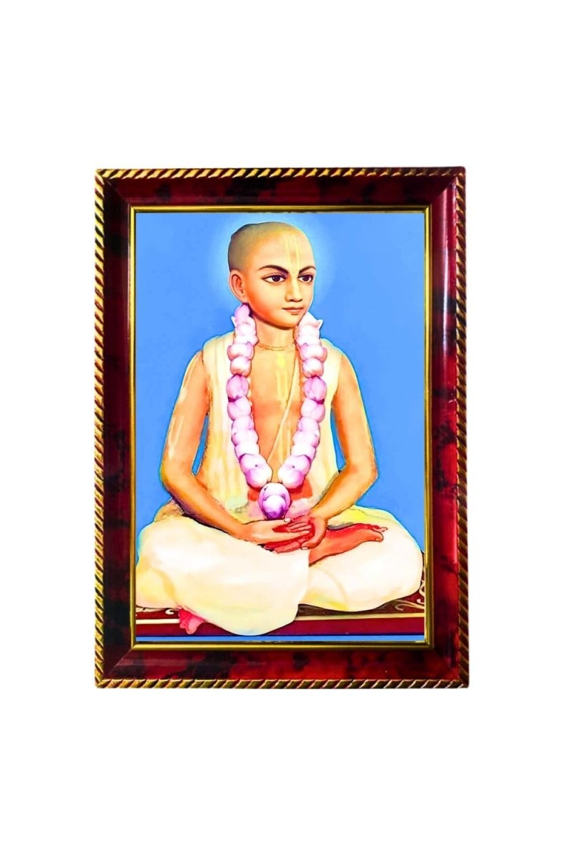 Narottama Dasa Thakura Photo Frame For Wall & Table | 7x9 Inch Golden Cherry Finish | Decorative Narottama Dasa Thakura Photo Frame For Home, Office & Pooja Room (F11534)