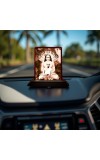 Car Desk/Table Top Mahavatar Babaji Wooden Photo Stand 3x4 Inches, Compact & Stylish Spiritual Display For Car, Home & Office (Pack Of 1) (F14463)