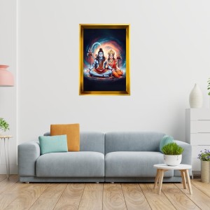 Lord Shiva And Parvati Golden Photo Frame - 12x16 Inches | Elegant Wooden Frame For Home, Office & Temple Decoration | Spiritual Wall & Table Decor And Gift Item (F9767) Lord Shiva And Parvati Golden Photo Frame - 12x16 Inches | Elegant Wooden Frame For Home, Office & Temple Decoration | Spiritual Wall & Table Decor And Gift Item (F9767)